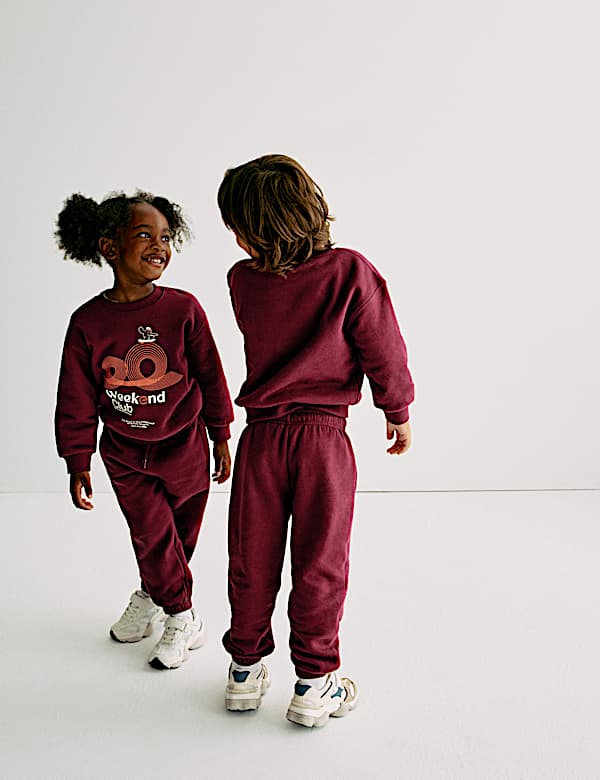 Cotton Rich Plain Joggers (2-8 Yrs)