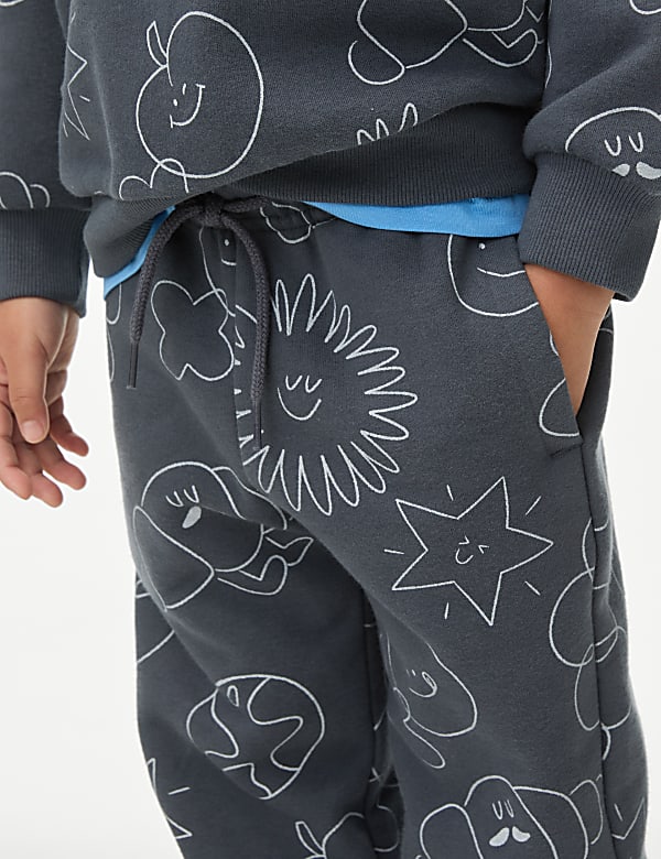 Cotton Rich Doodle Print Joggers (2-8 Yrs)