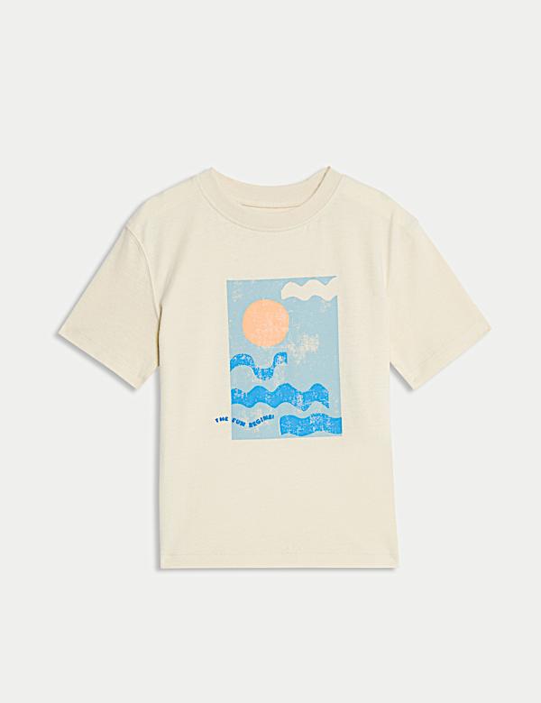 Pure Cotton Wave Graphic T-Shirt (2-8 Yrs) - IT