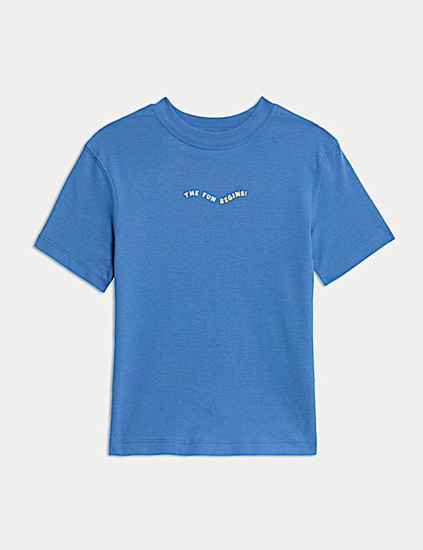 Pure Cotton Slogan T-Shirt (2-8 Yrs) - US