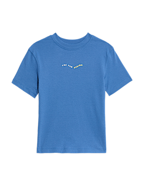 Pure Cotton Slogan T-Shirt (2-8 Yrs)
