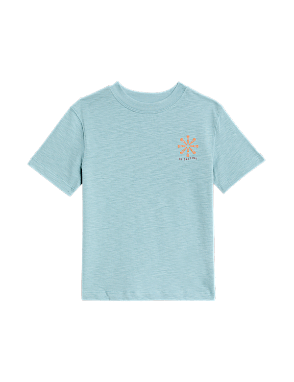 Pure Cotton Graphic Slogan T-Shirt (2-8 Yrs)