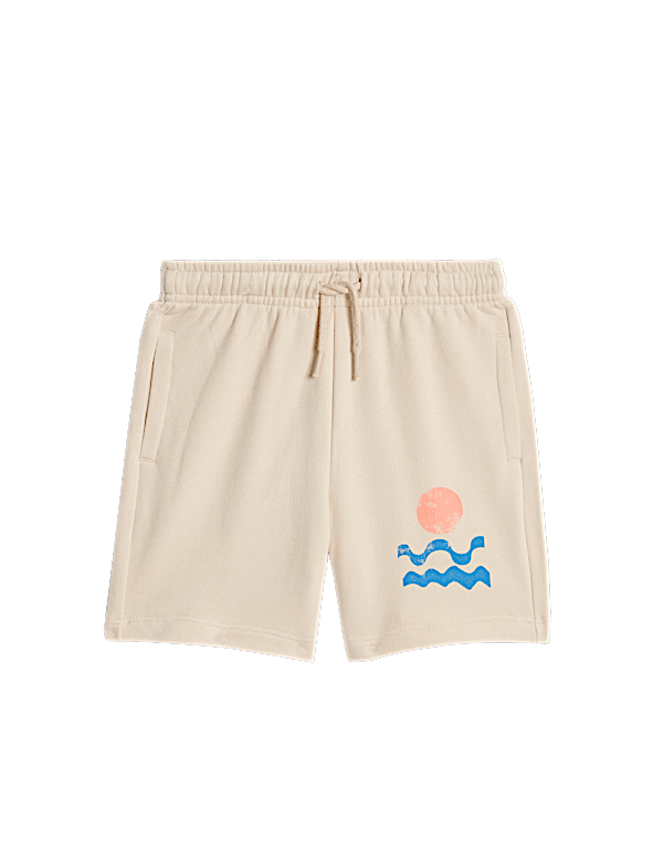 Cotton Rich Wave Graphic Shorts (2-8 Yrs)