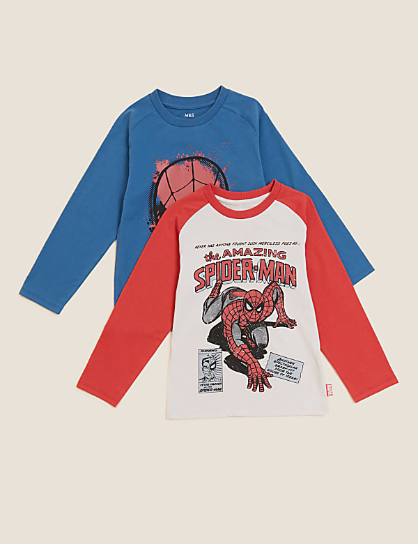 2pk Pure Cotton Spider-Man™ Tops (2-7 Yrs)