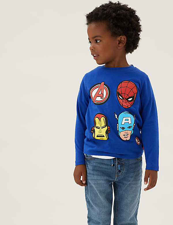 2pk Pure Cotton Marvel Superheroes™ Tops (2-7 Yrs)