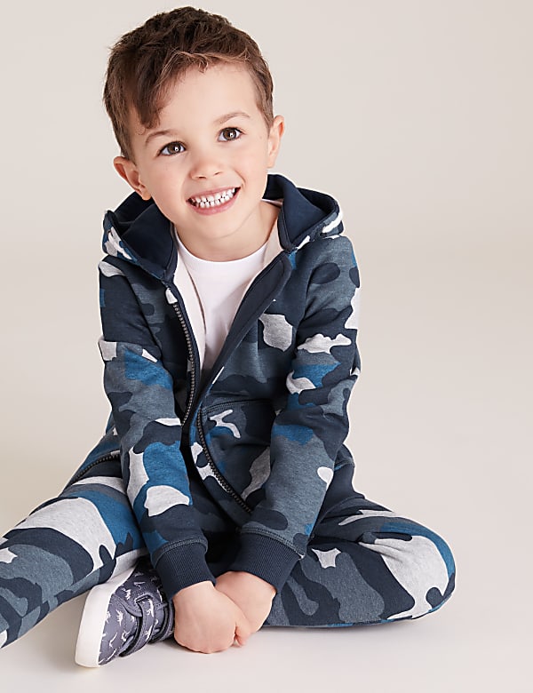 Organic Cotton Camouflage Zip Hoodie