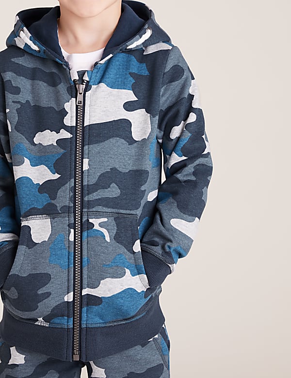 Organic Cotton Camouflage Zip Hoodie