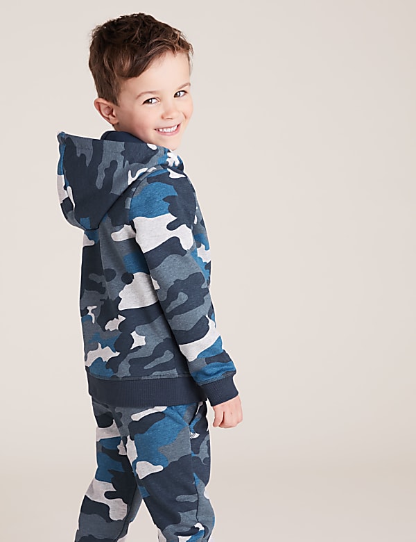 Organic Cotton Camouflage Zip Hoodie