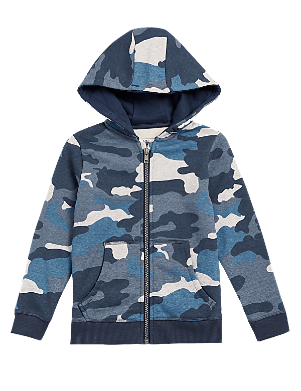 Organic Cotton Camouflage Zip Hoodie