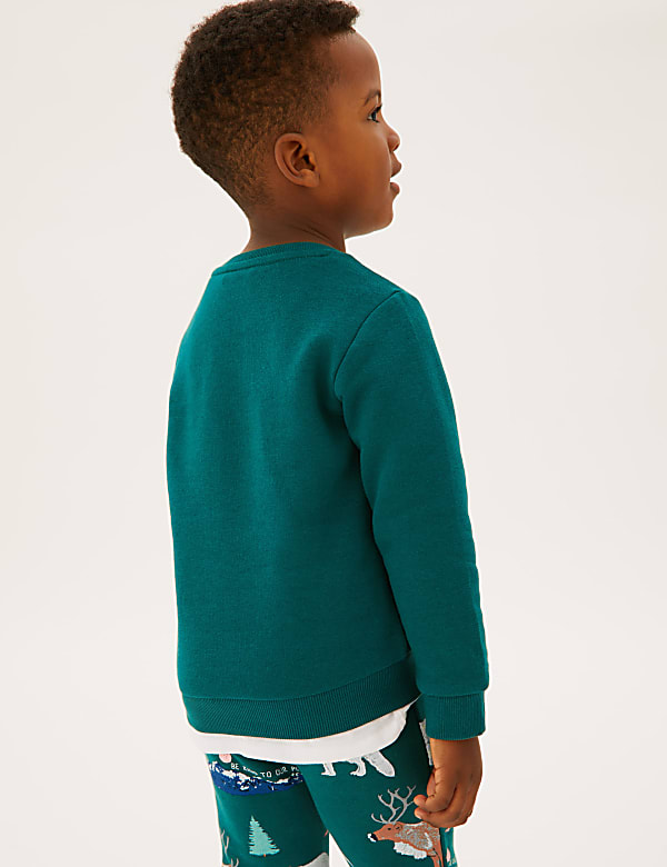 Cotton Rich Animal Stack Sweatshirt (2-7 Yrs)