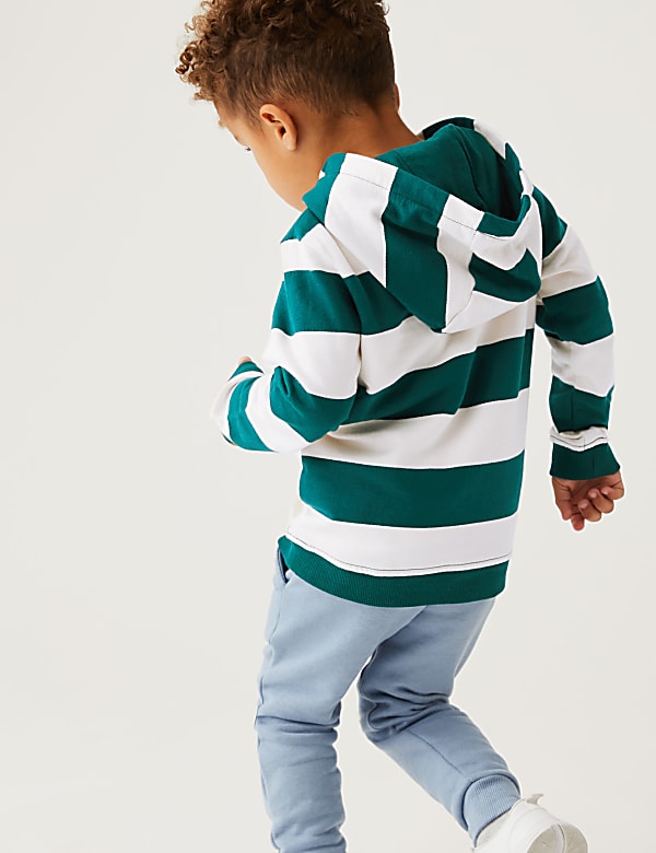 Cotton Rich Striped Hoodie