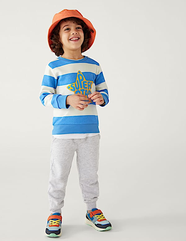 Cotton Rich Striped Star Sweatshirt