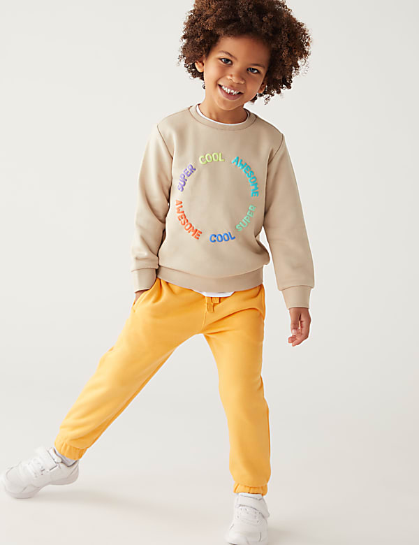 Cotton Rich Slogan Sweatshirt (2-8 Yrs)