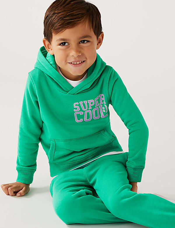 Cotton Rich Super Cool Slogan Hoodie 2 8 Yrs SPEARMINT Hoodies M S HK