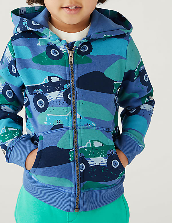 Cotton Rich Truck Zip Hoodie