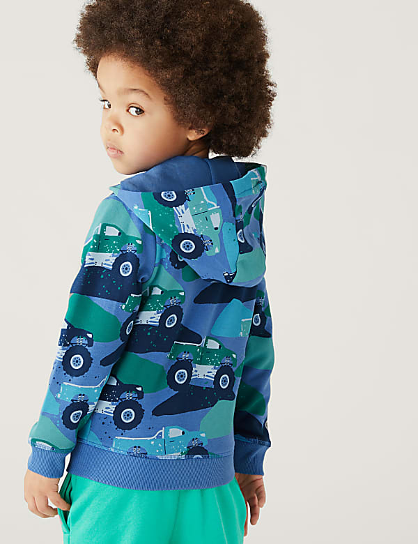Cotton Rich Truck Zip Hoodie