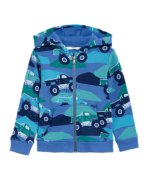 Cotton Rich Truck Zip Hoodie