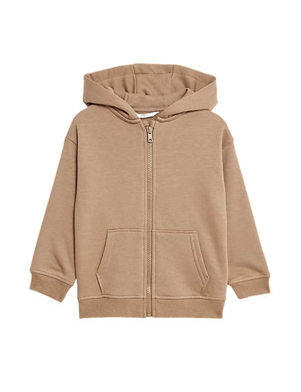 Buy Cotton Rich Zip Hoodie (2-8 Yrs) at Marks & Spencer