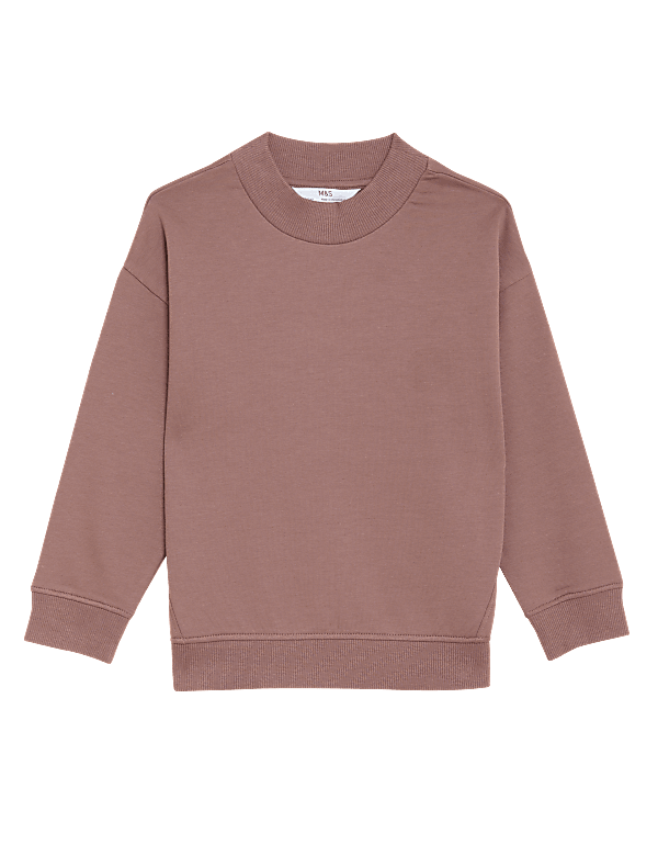 Cotton Rich Plain Sweatshirt