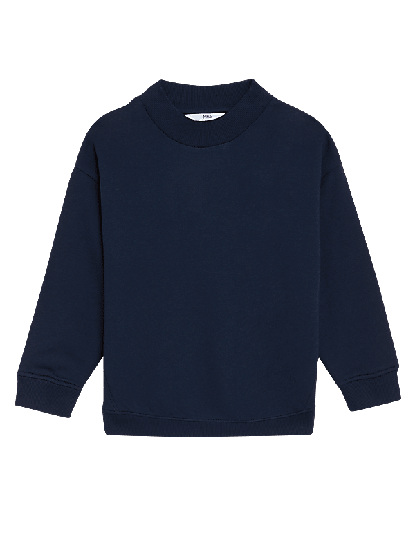 Cotton Rich Plain Sweatshirt