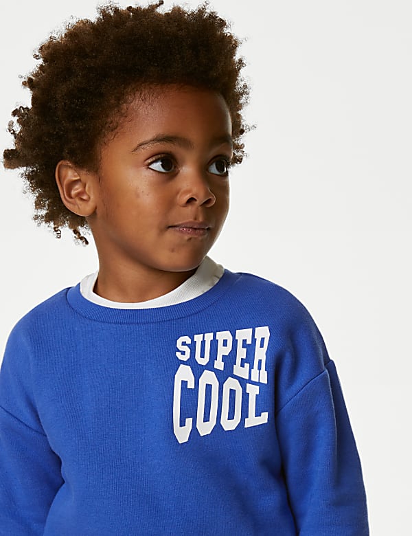 Buy Cotton Rich Super Cool Slogan Sweatshirt 2 8 Yrs at Marks Spencer