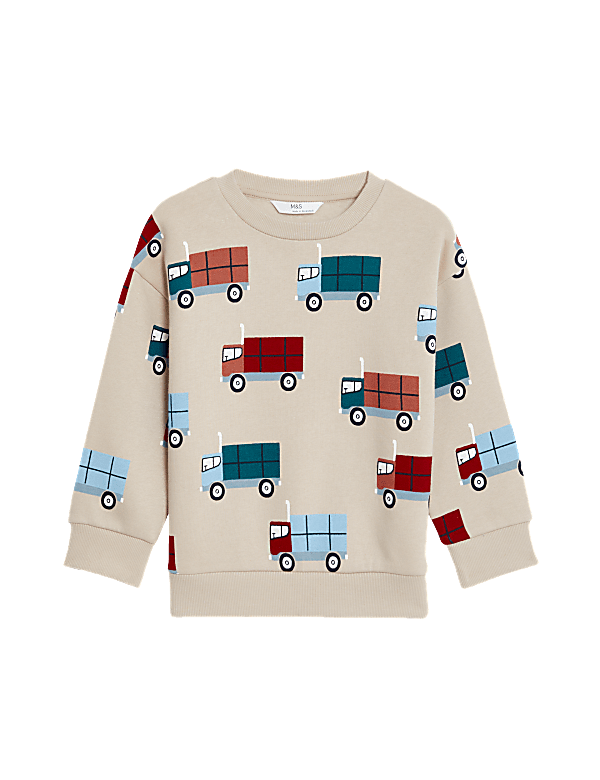 Cotton Rich Truck Sweatshirt (2-8 Yrs)