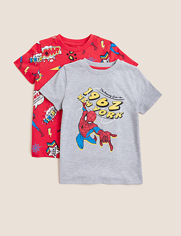 2pk Cotton Rich Spider-Man&trade; T-Shirts (2-7 Yrs)