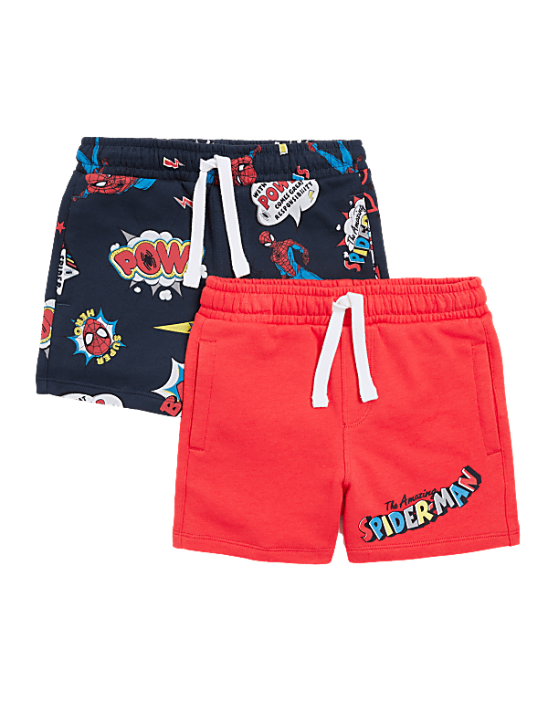2pk Cotton Rich Spider-Man&trade; Shorts (2-7 Yrs)