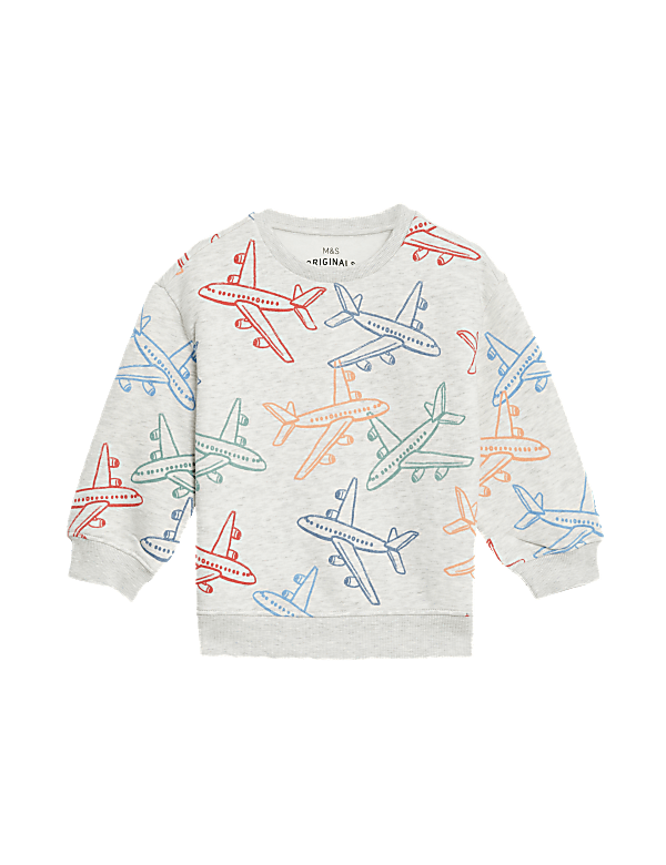 Cotton Rich Plane Sweatshirt (2-8 Yrs)