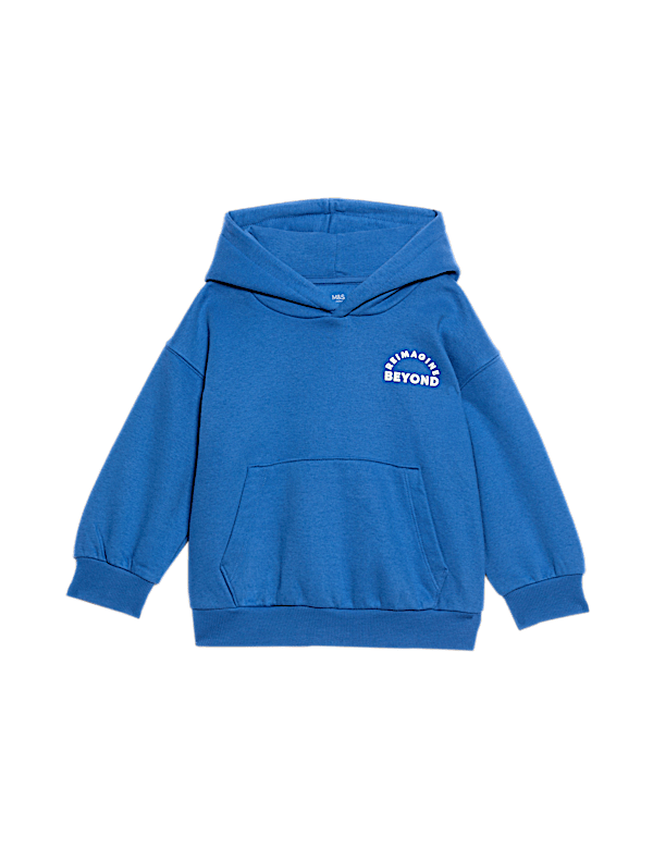 Cotton Rich Slogan Hoodie (2-8 Yrs)