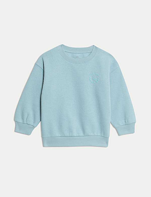 Sudadera de algodón con texto Smile (2-8 años) - US