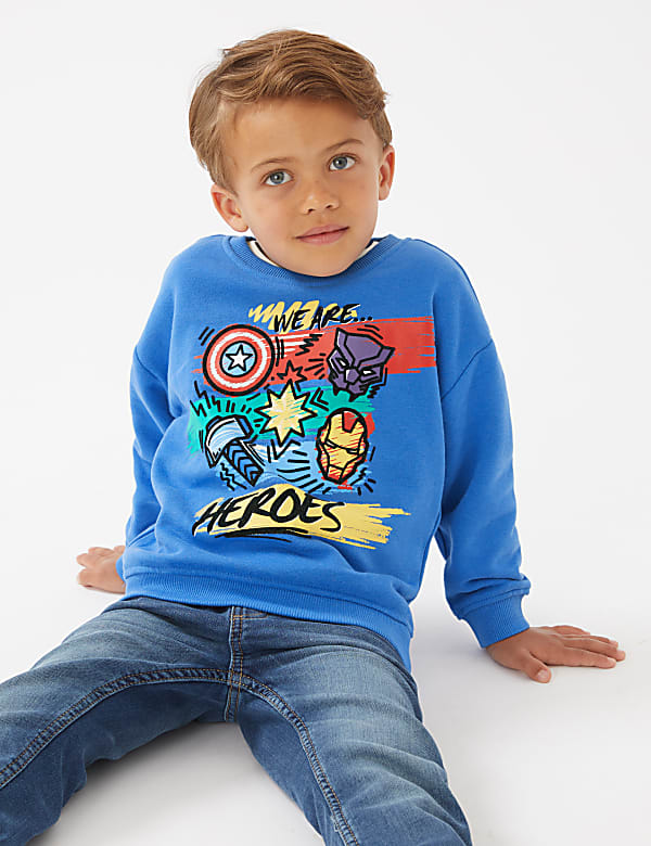 Cotton Rich Marvel™ Sweatshirt (2-7 Yrs)