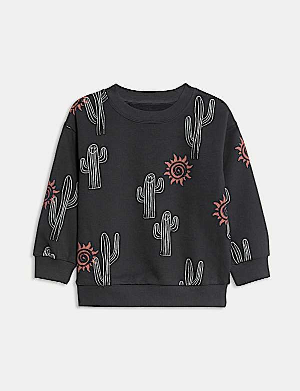 Cotton Rich Cactus Sweatshirt (2-8 Yrs) - LU