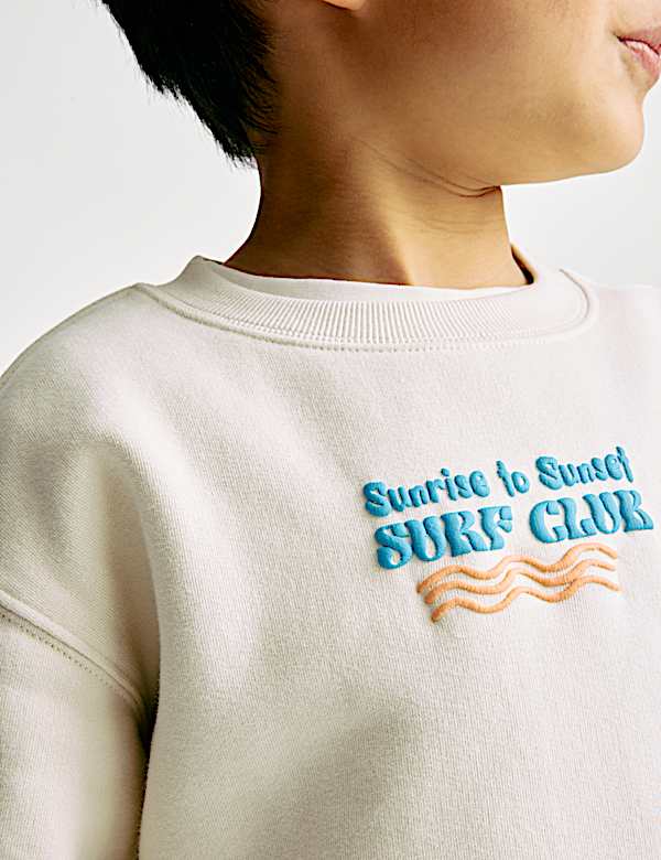 Sweat en coton &agrave; motif graphique Surf (du 2 au 8 ans) - FR