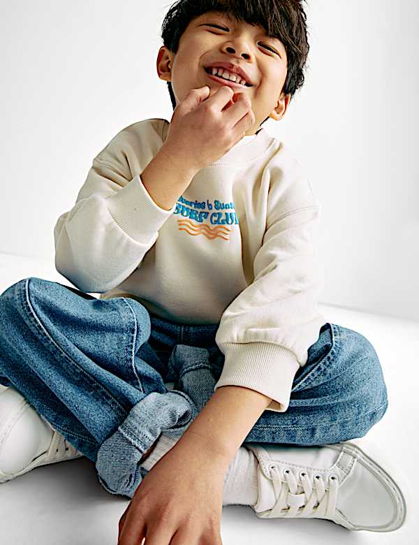 Sweat en coton &agrave; motif graphique Surf (du 2 au 8 ans) - FR