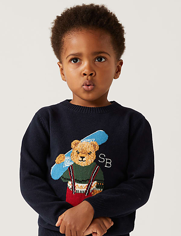 Pure Cotton Spencer Bear Jumper