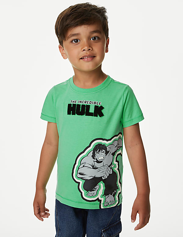 T-shirt à motif Hulk™ 100&nbsp;% coton (du 2 au 8&nbsp;ans) - BE
