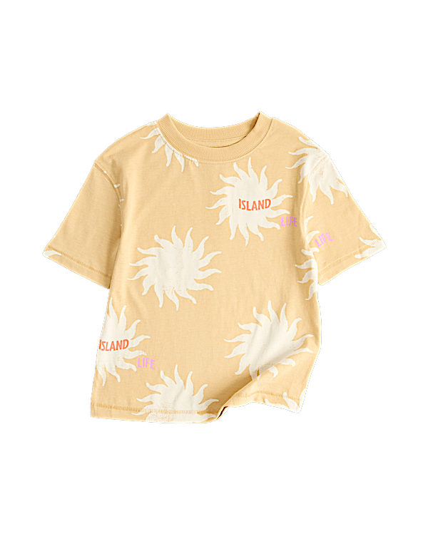Pure Cotton Tropical Fruit Print T-Shirt (2-8 Yrs)