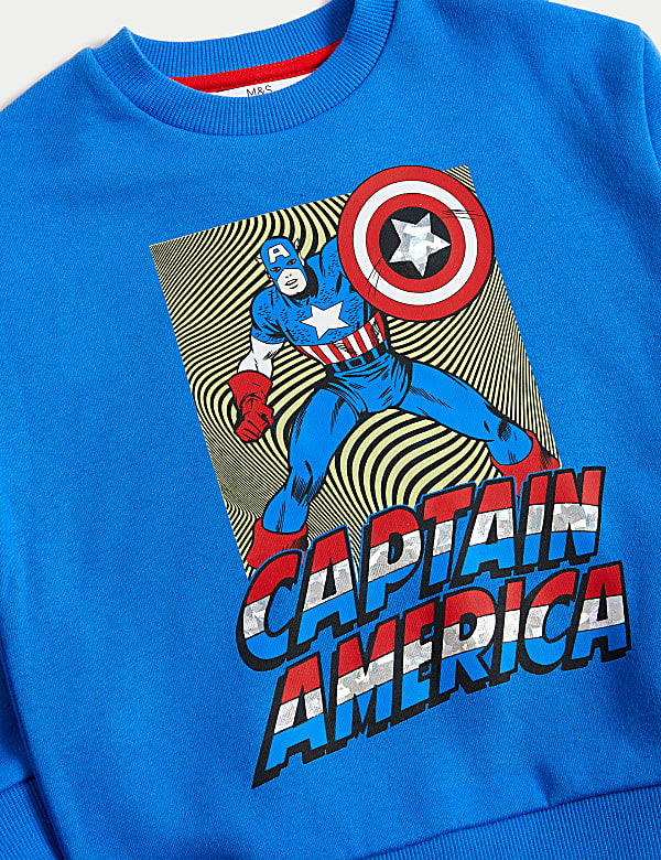 Cotton Rich Captain America™ Sweatshirt (2-8 Yrs)