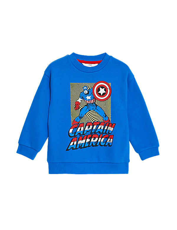 Cotton Rich Captain America™ Sweatshirt (2-8 Yrs)