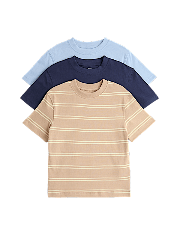 3 Pack Pure Cotton T-Shirts (2-8 Yrs)