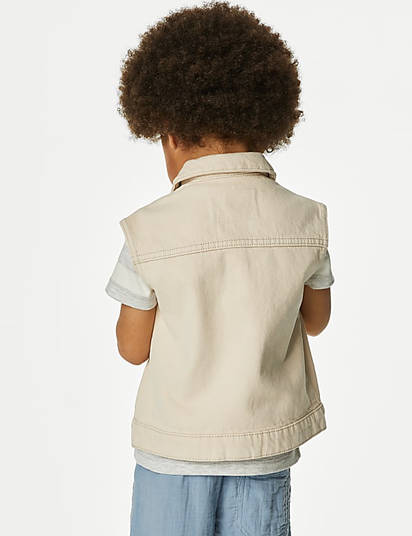 Pure Cotton Sleeveless Denim Jacket (2-8 Yrs)
