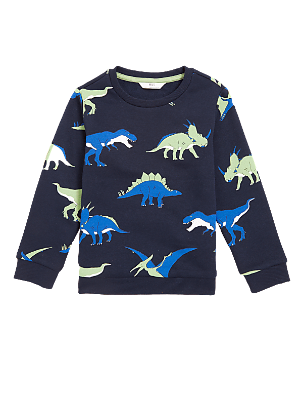 Organic Cotton Neon Dinosaur Sweatshirt (2-7 Yrs)