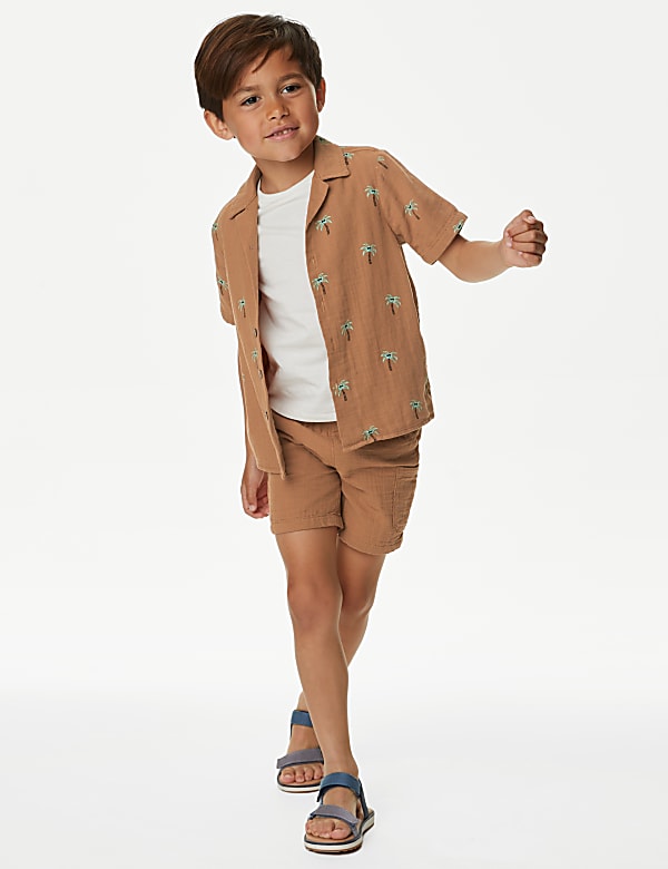 2pc Pure Cotton Shirt & T-Shirt Set (2-8 Yrs)