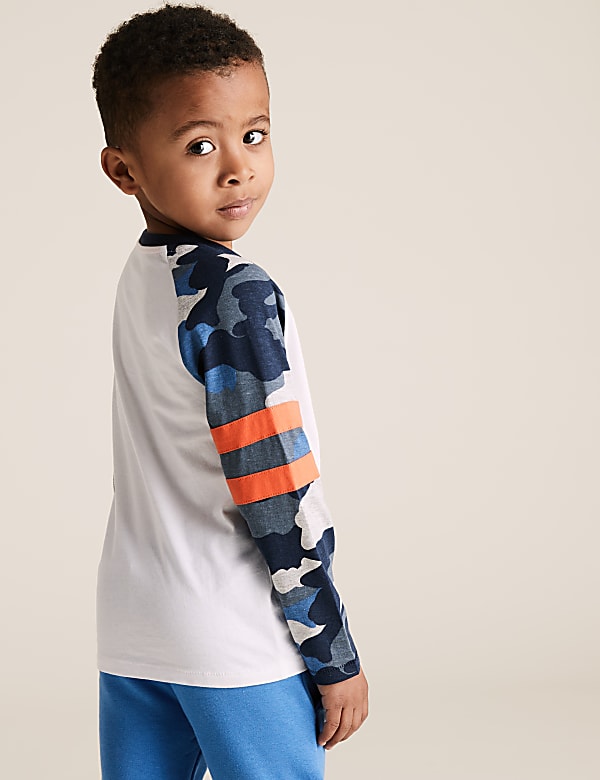 Pure Cotton Raglan Camouflage Top (2-7 Yrs)