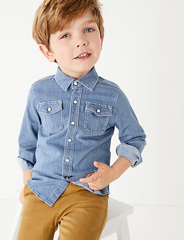 Denim Pinstriped Shirt (2-7 Years)