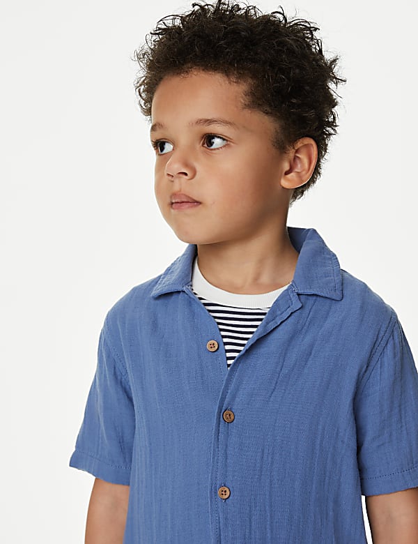 2pc Pure Cotton Shirt & T-Shirt Set (2-8 Yrs)