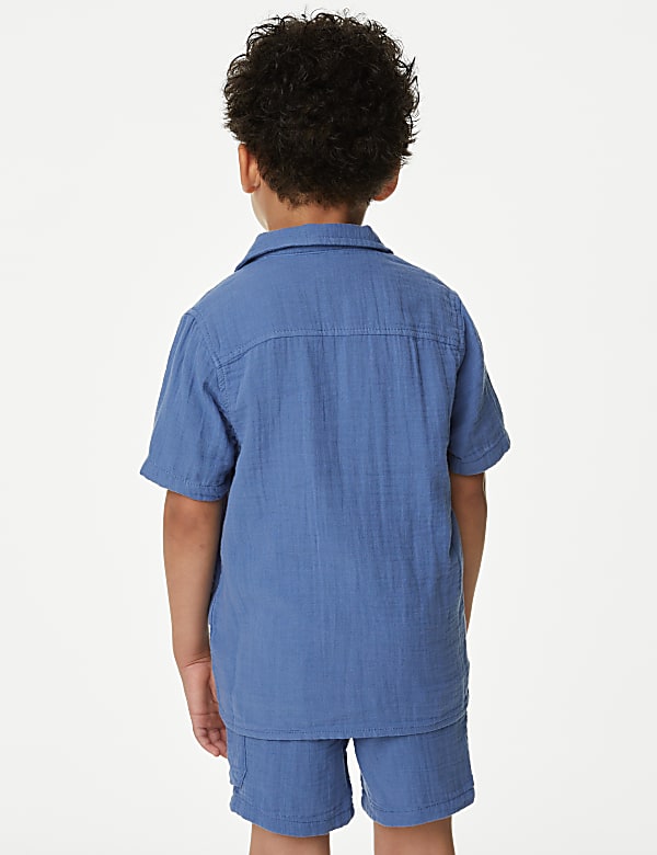 2pc Pure Cotton Shirt & T-Shirt Set (2-8 Yrs)