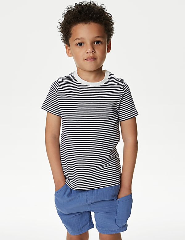 2pc Pure Cotton Shirt & T-Shirt Set (2-8 Yrs)