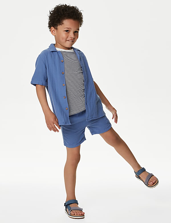 2pc Pure Cotton Shirt & T-Shirt Set (2-8 Yrs)
